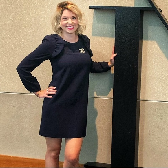 Shoulder Ruffle Shift Dress - Picture 3 of 12